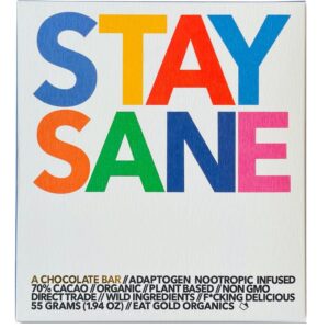 EAT GOLD ORGANICS: Stay Sane Chocolate Bar, 1.94 oz