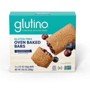 GLUTINO: Blueberry Acai Oven Baked Bars, 7.05 OZ