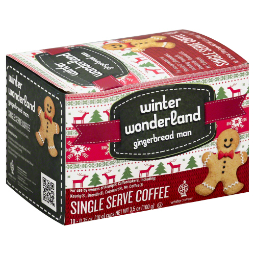 WHITE COFFEE: Gingerbread Man Single Serve Coffee, 10 pc