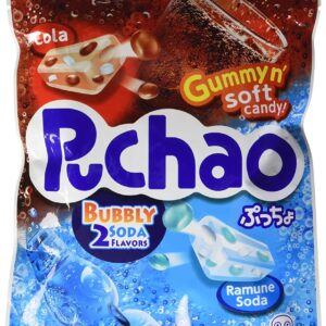 UHA MIKAKUTO: Puchao Cola And Ramune Soda Gummy Candy, 3.53 oz