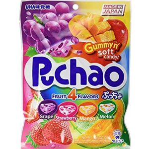 UHA MIKAKUTO: Puchao Mix Fruit Gummy Candy, 3.53 oz