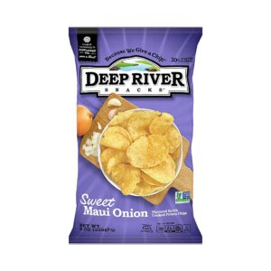 DEEP RIVER: Sweet Maui Onion Kettle Cooked Potato Chips, 8 oz