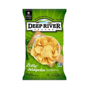 DEEP RIVER: Zesty Jalapeno Kettle Cooked Potato Chips, 8 oz