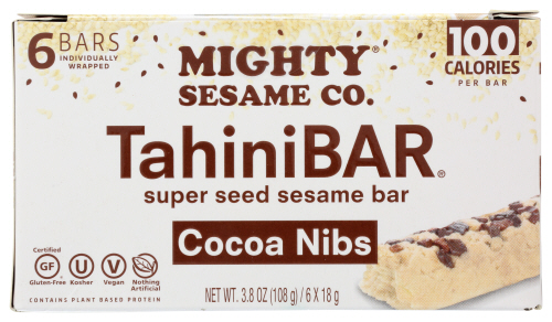 MIGHTY SESAME CO: Cocoa Nibs Tahini Bar, 3.8 oz
