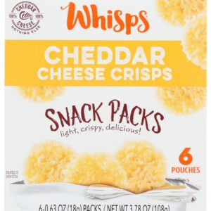 WHISPS: Cheddar Cheese Crisps 6 Count Box, 3.78 oz