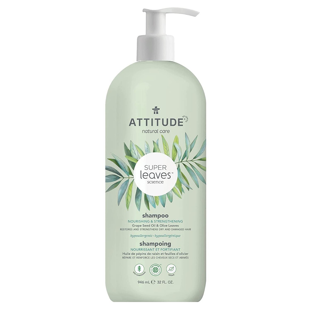 ATTITUDE: Super Leaves Nourishing & Strengthening Shampoo, 32 fo