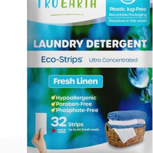 TRU EARTH: Eco Strips Laundry Detergent Fresh Linen, 32 ea