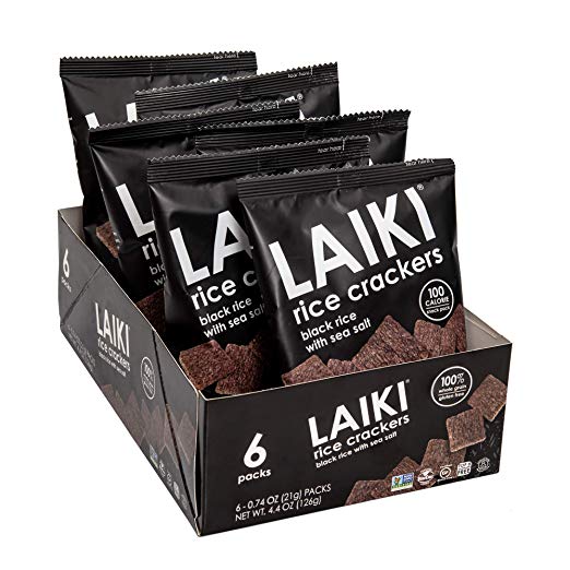 LAIKI: Rice Crackers Black Rice With Sea Salt 6Pack, 4.4 oz