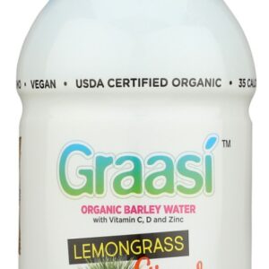 GRAASI: Lemongrass Ginger Barley Grass Water, 16 fl oz