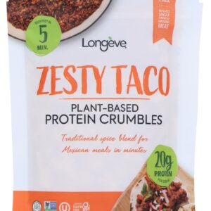 LONGEVE BRANDS: Plant Based Protein Crumbles Zesty Taco, 1.25 oz