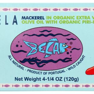 BELA: Mackerel in Organic Extra Virgin Olive Oil with Piri Piri, 4.25 oz