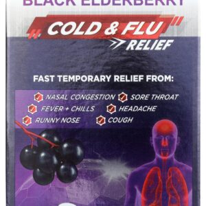 SAMBUCOL: Black Elderberry Homeopathic Cold and Flu Relief Tablets, 30 tb