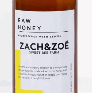 ZACH & ZOE SWEET BEE FARM: Wildflower Honey With Lemon, 8 oz