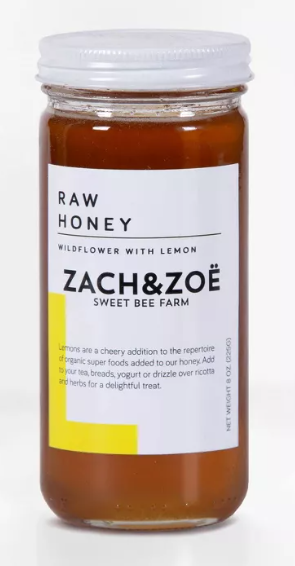 ZACH & ZOE SWEET BEE FARM: Wildflower Honey With Lemon, 8 oz