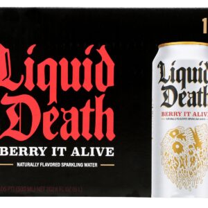 LIQUID DEATH: Berry It Alive Sparkling Water 12pk, 202.8 fo