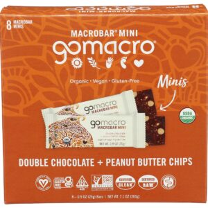 GOMACRO: Bar Dbl Chc Pb Mini 8 Pk, 7.1 oz