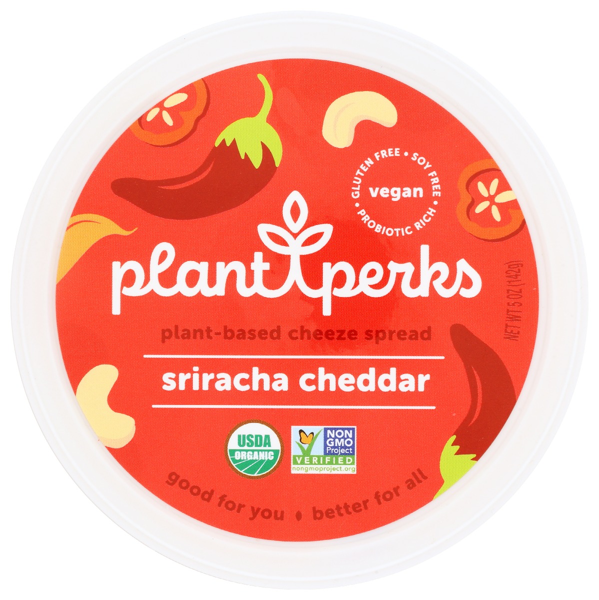 PLANT PERKS: Cheeze Spread Srirach Chd, 5 oz