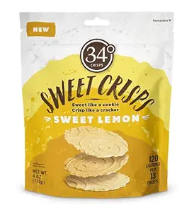 34 DEGREES: Sweet Lemon Crisps Bag, 4 oz