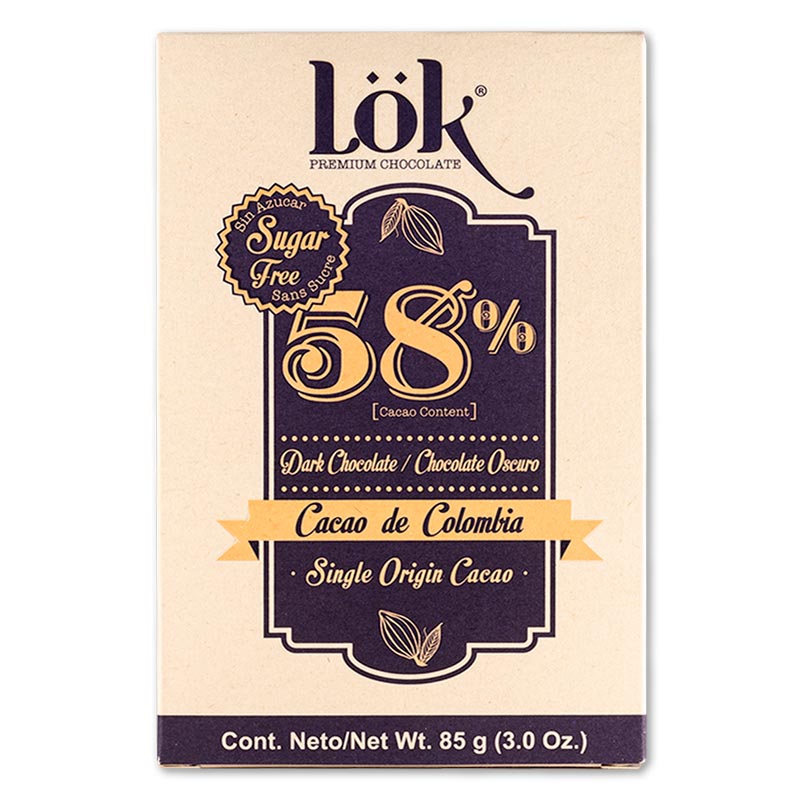 LOK FOODS: Bar Choc Drk 58 Pct Ccao Sf, 3 oz