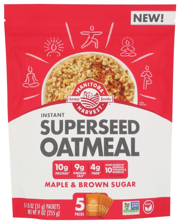 MANITOBA HARVEST: Superseed Oatmeal Maple and Brown Sugar, 9 oz