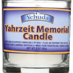 YEHUDA: Yahrzeit Memorial Candle Glass Tumbler, 1 ct