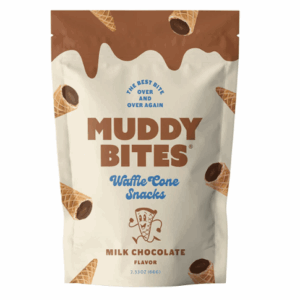 MUDDY BITES: Waffle Cone Snacks Milk Chocolate, 2.33 oz