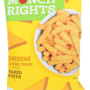 MUNCH RIGHTS: Cheddar Sour Cream Baked Puffs, 5.5 oz