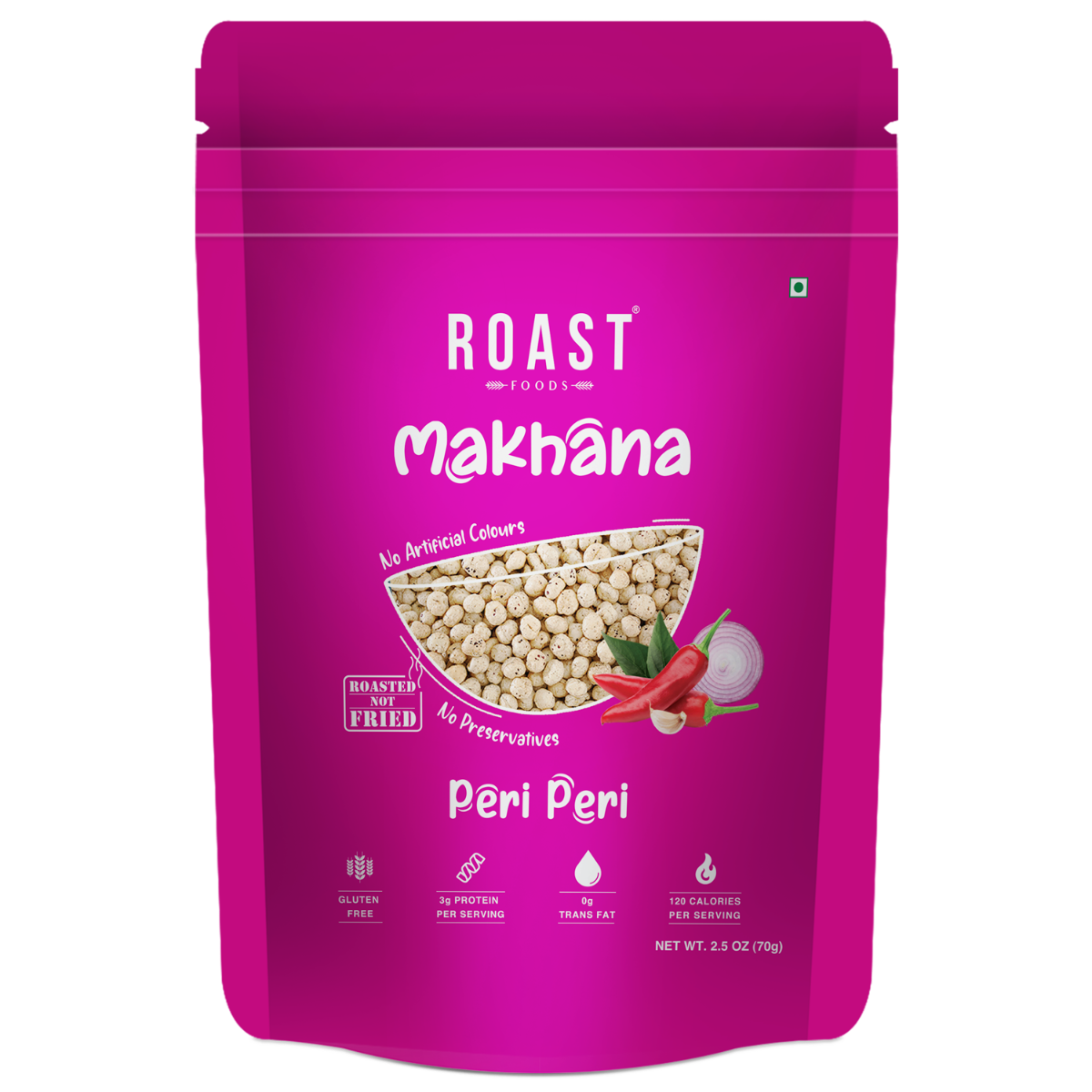 ROAST FOODS: Foxnuts Peri Peri, 2.5 oz