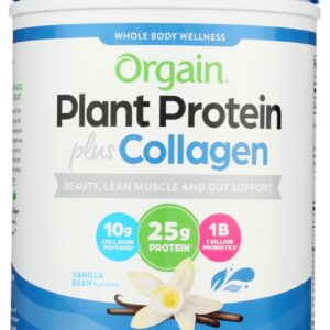 ORGAIN: Plant Protein Plus Collagen Vanilla, 25.6 oz
