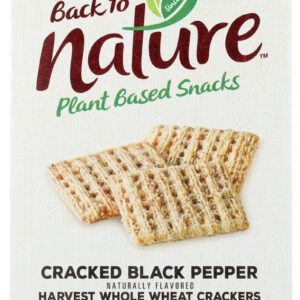 BACK TO NATURE: Cracked Black Pepper Harvest Whole Wheat Crackers, 8.5 oz