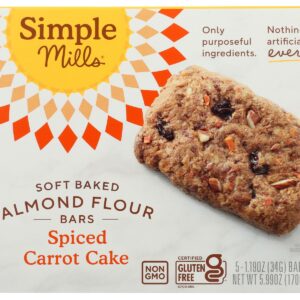SIMPLE MILLS: Spiced Carrot Cake Soft Baked Bars, 5.99 oz