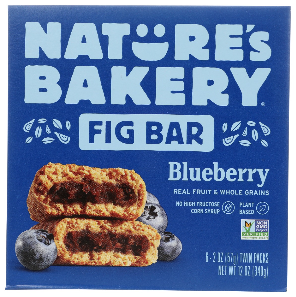 NATURES BAKERY: Whole Wheat Fig Bars Blueberry 6Ct, 12 oz