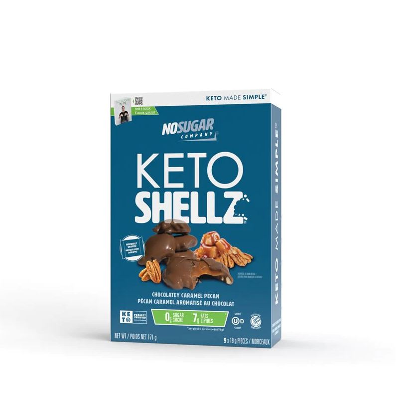 NO SUGAR COMPANY: Chocolatey Caramel Pecan Keto Shellz, 171 gm
