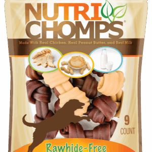 NUTRI CHOMPS: Bone Dog Assorted Knot, 9 ea