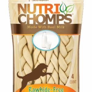 NUTRI CHOMPS: Braid Milk 6In, 4 ea