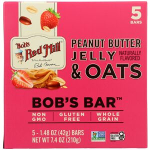 BOBS RED MILL: Peanut Butter Jelly and Oats Bob's Bar 5Pk, 7.4 oz