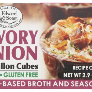 EDWARD & SONS: Savory Onion Bouillon Cubes, 2.9 oz