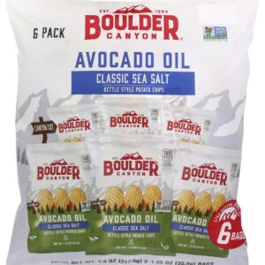 BOULDER CANYON: Avocado Oil Classic Sea Salt Chips 6Pk, 7.5 oz
