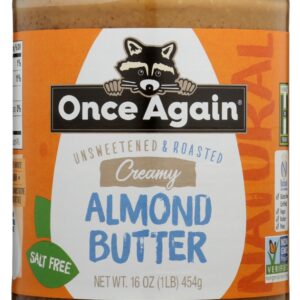 ONCE AGAIN: Creamy Natural Almond Butter Roasted, 16 oz