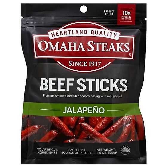 OMAHA STEAKS: Jalapeno Beef Sticks, 4.6 oz