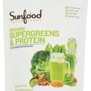 SUNFOOD SUPERFOODS: Supergreens and Protein Organic, 8 oz