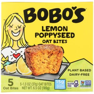 BOBOS OAT BARS: Lemon Poppyseed Oat Bites, 6.5 oz
