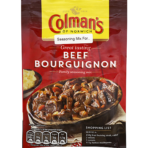 COLEMANS: Beef Bourguignon Seasoning Mix, 1.4 oz