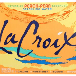 LA CROIX: Peach Pear Sparkling Water 12Pk, 144 fo