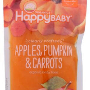 HAPPY BABY: Apples Pumpkin and Carrots Pouch, 4 oz