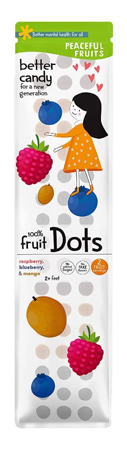 PEACEFUL FRUITS: Mango Raspberry Candy Dots, 0.7 oz
