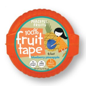 PEACEFUL FRUITS: Blueberry Pineapple Candy Fruit Tape, 0.5 oz