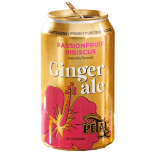 PETAL: Passion fruit Hibiscus Ginger Ale Soda, 12 fl oz