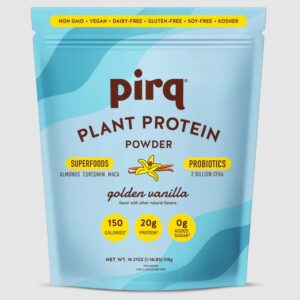 PIRQ: Plant Protein Powder Golden Vanilla, 1.14 lb