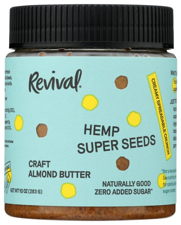 REVIVAL FOOD CO: Hemp Super Seeds Almond Butter, 10 oz